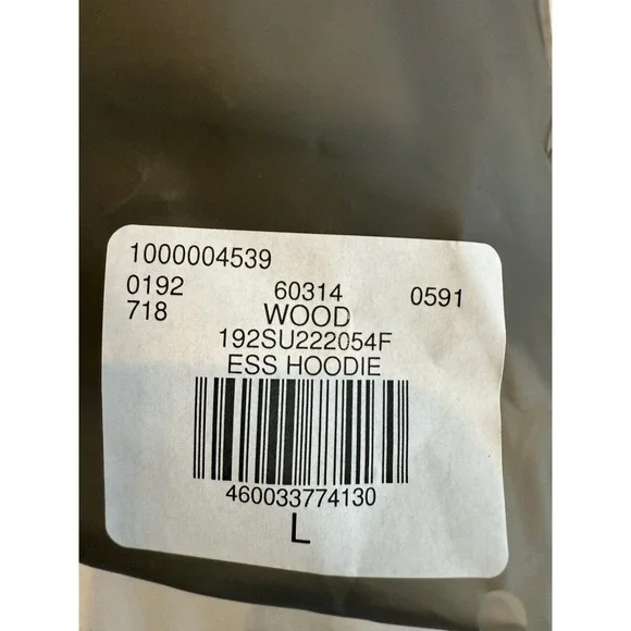 Essentials Fear Of God Hoodie 'Wood' Color Size Large Half-size Oversized NWT - Picture 13 of 14